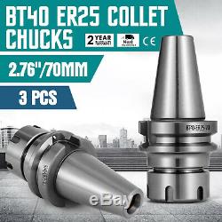 3pcs BT40-ER25-70mm COLLET CHUCKS balanced to G6.3//15000RPM Tool Holder Set