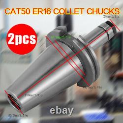 10Pcs Collet Chucks CAT50-ER16-100 Tool Holder Set 4 100mm Gage Length Chucks