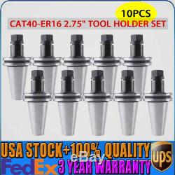 10 PCS CAT40-ER16 Precision Collet CHUCK 2.75 Tool Holder Set 2 years warranty
