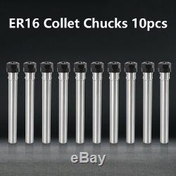 10 Pcs (0.79X4) ER16 Collet Chucks Straight Shank Tool Holder Sets Milling