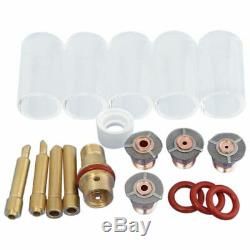 10x1 Set 18 Pcs Tig Welding Torch Collet Body Pyrex Cup Accessories For WP-17/