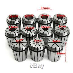 11pcs ER32 Spring Collets Set with R8-ER32 Collet Chuck Holder for CNC Milling L