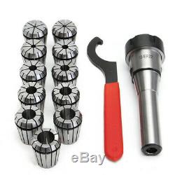 11pcs ER32 Spring Collets Set with R8-ER32 Collet Chuck Holder for CNC Milling L