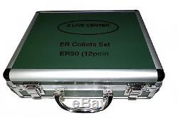 12 PCs ER50 COLLETS SET 3/8 TO 1-5/16 FOR MILLING LATHE ER 50 COLLETS