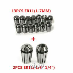 15PCS ER11 Spring Collet Set For CNC Engraving Machine&Milling Lathe Tool DIY K