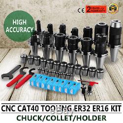 15Pcs Precision ER32 Collet 3-20mm Chuck Set Tool Spanner For Milling