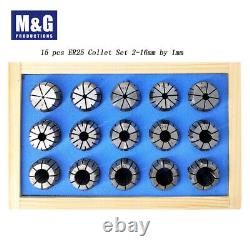 15 pcs ER25 Collet Set 2-16mm by 1mm, with Shank of Choice Lathe, Mill, collet