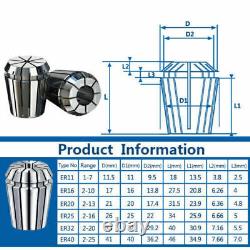 19 Pcs Spring Collet Set for CNC Milling Lathe Tool Holder 2.0-20mm ER32