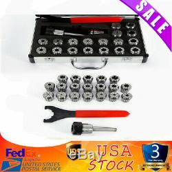 19pcs 1/8-3/4 Inch Collets Set With MT2 Shank Chuck And Spanner For Milling