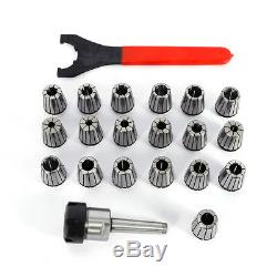 19pcs 1/8-3/4 Inch Collets Set With MT2 Shank Chuck And Spanner For Milling