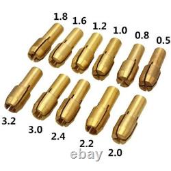 20XFashion 11Pcs/Set Mini Drill Brass Collet Chuck Accessories for Rotary I4E8