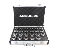 23 Pcs ER40 Collet Set 1/8 to 1, 0.0005 in Fitted Strong Box, #0223-0935