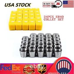 24PCS ER40 Collet Set Metric Size High Precision Spring Clamping Collets