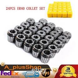 24PCS ER40 Collet Set Metric Spring Collet Milling Lathe CNC Chuck Bit Holder