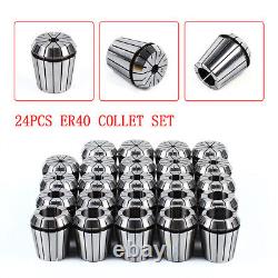 24Pcs Collet Set Metric Size ER40 High Precision Spring Clamping Collets