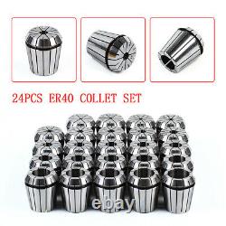 24Pcs ER40 Collet Set Metric Size Spring Clamping Collet for CNC Machine 3-26mm