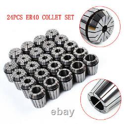 24Pcs/Pack ER40 Collet Set Metric Size High Precision Spring Clamping Collets