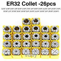 26PCS ER32 Spring Collet Set For CNC Engraving Machine And Milling Lathe Tool