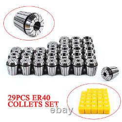 29Pcs ER40 Collet Set Metric Size High Precision CNC Spring Clamping Collets US