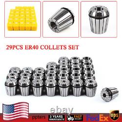 29Pcs ER40 Precision Spring Collet Set Milling Lathe CNC Chuck Engraving Tool