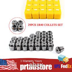 29Pcs ER40 Spring Collet Set Precision Milling Lathe CNC Chuck Bit Holder Tool