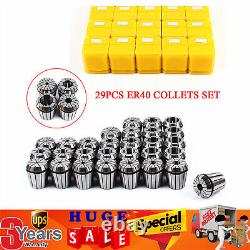 29Pcs ER40 Spring Collet Set Precision Milling Lathe CNC Chuck Bit Holder Tool