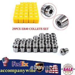 29Pcs ER40 Spring Collet Set Precision Milling Lathe CNC Chuck Bit Holder Tool