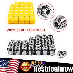 29Pcs ER40 Spring Collet Set Precision Milling Lathe CNC Chuck Bit Holder Tool