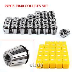 29Pcs ER40 Spring Collet Set Precision Milling Lathe CNC Chuck Bit Holder Tool