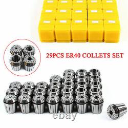 29Pcs/set ER40 Collet Kit Metric Size High Precision Spring Clamping Collet Set