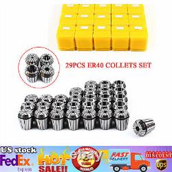 29 Pcs ER40 Precision Spring Collet Set Milling Lathe CNC Chuck Bit Holder Tool