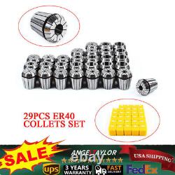 29 Pcs ER40 Precision Spring Collet Set Milling Lathe CNC Chuck Bit Holder Tool