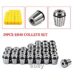 29 Pcs ER40 Precision Spring Collet Set Milling Lathe CNC Chuck Bit Holder Tool