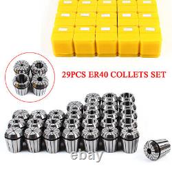 29 pcs/set ER40 Collet Kit Metric Size High Precision Spring Clamping Collets US