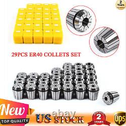 29pcs ER40 Collets Precision Spring Collet Set Milling Lathe CNC Accessories
