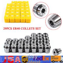 29pcs ER40 Collets Precision Spring Collet Set Milling Lathe CNC Accessories