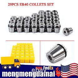 29pcs ER40 Precision Spring Collet Set Milling Lathe CNC Chuck Bit Holder Tool