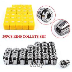 29pcs Er40 Collet Set Collets Range 1/8-1'' Spring Collets Rdgtools for CNC NEW