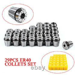 29pcs/set ER40 Collets Set Metric Size High Precision Spring Clamping Collets US