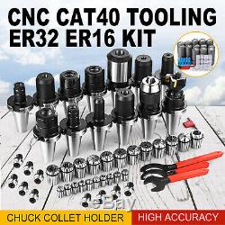35 Pcs CAT40 ER32 ER16 Tooling Kit for Fadal CNC Milling Chuck Collet Holder Set