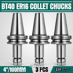 3Pcs BT40-ER16-100mm/4 COLLET CHUCKS G6.3/15000RPM Tool Holder Set Local Made