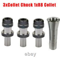 3 Pcs 3/4 ER20 1.38 Collet Chuck&1Pc R8 Collet 3/4 With Flat Like/TTS/System Set