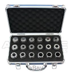 3mm to 20mm by 1mm ER-32 Collet 18 Pcs/Set in Fitted Strong Alu Box, #3350-0585