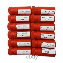 3mt Morse Taper Collet 12 Pcs Set 1/8 3/4 With 3/16 1/4 3/8 1/2 5/8 Chuck For