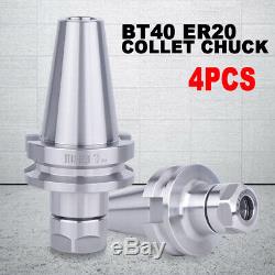 4Pcs BT40 ER20 COLLET CHUCK W2.75 GAGE LENGTH Tool Holder Set Great New CNC