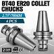 4pcs Bt40 Er20 Collet Chuck W. 2.75 Gage Length Tool Holder Set Milling Fast Cnc