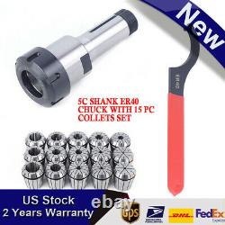 5C Shank ER40 Chuck With 15 PCS Collets Set For CNC Milling Lathe WithO spanner
