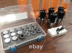 5pcs CAT40-ER32 Collet chucks & 18 sizes ER32 Collets & 5 Pull studs, CNC Kits
