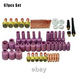 67pcs/Set TIG Gas Lens Collet Body Consumables Kit For WP 17 18 26 Welding Torch