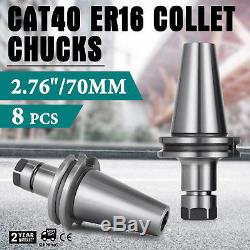 8Pcs 2.76 CAT40-ER16 COLLET CHUCKS Tool Holder Set CNC Tested Can Durable Sale